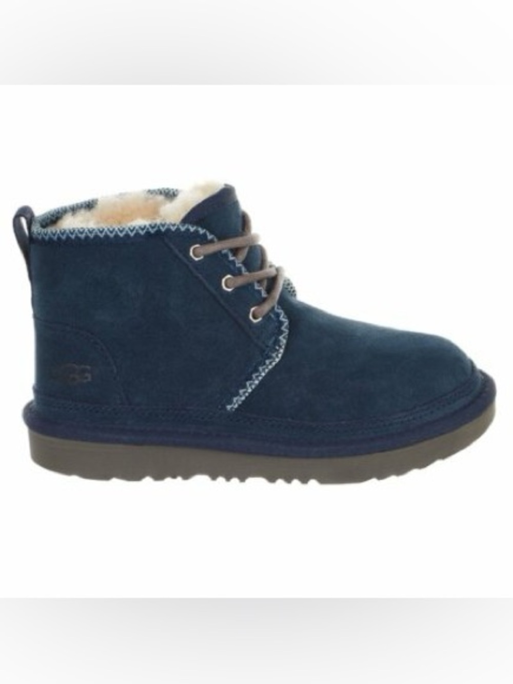 UGG KIDS Neumel Boots Tread Lite Suede Boots Sherpa Comfy Navy Blue Size Kids 4